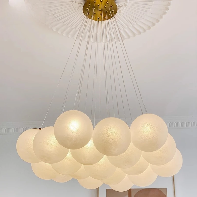 French Cream Wind Planet Bubble Glass Ball Chandelier LED Creative Living Room Restaurant Study Bedroom Ceiling Pendant Lights
French Cream Wind Planet Bubble Glass Ball Chandelier LED Creative Living Room Restaurant Study Bedroom Ceiling Pendant Lights