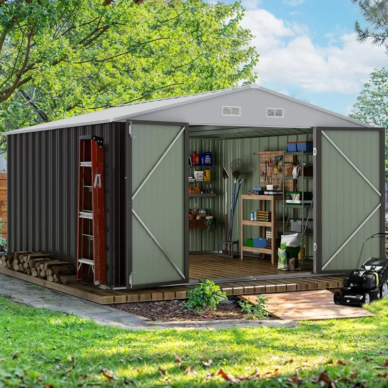 10 x 10 FT Outdoor Storage Shed, Metal Garden Sheds & Outdoor Storage Clearance, Large Tool Shed Outdoor with Single Lock
10 x 10 FT Outdoor Storage Shed, Metal Garden Sheds & Outdoor Storage Clearance, Large Tool Shed Outdoor with Single Lock
