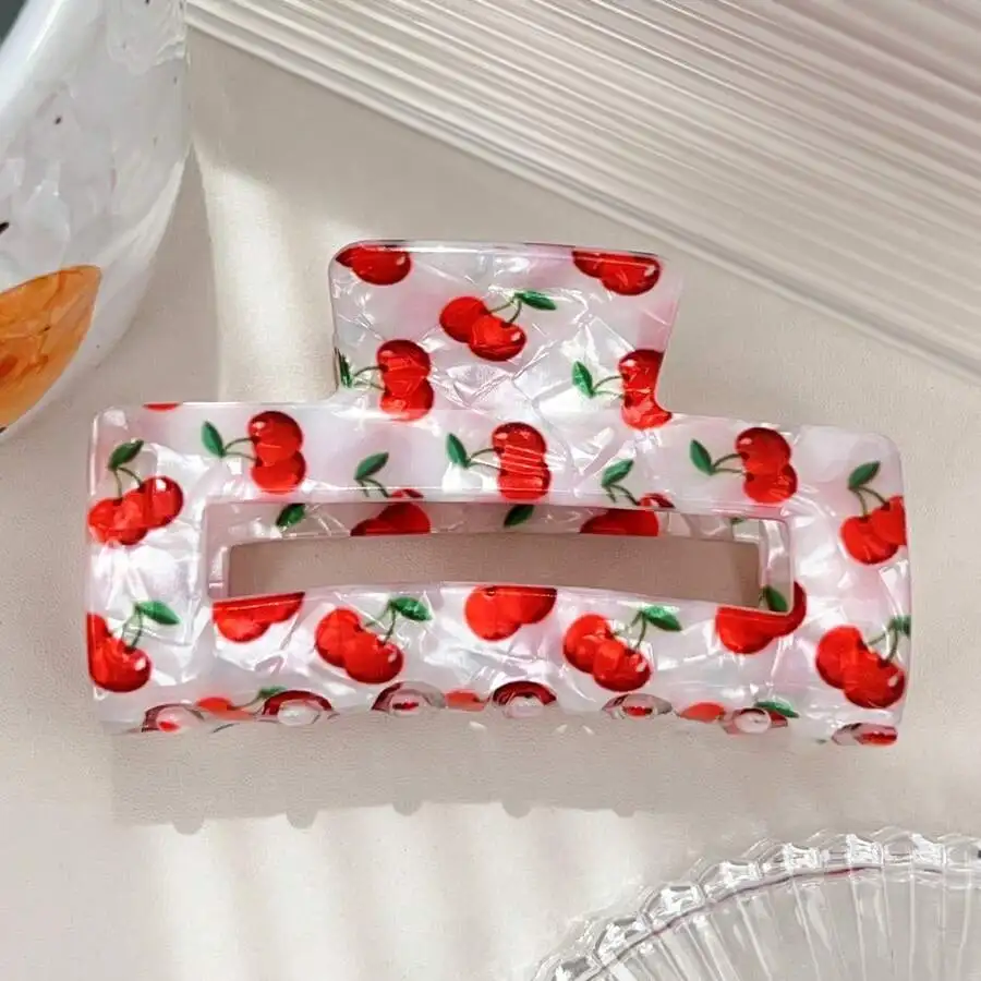 Cherry Print Rectangular Hair Claw Clip For Women - Lightweight Non-Slip Updo Accessory
Cherry Print Rectangular Hair Claw Clip For Women - Lightweight Non-Slip Updo Accessory