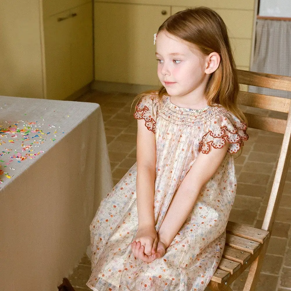 Kids Girl Sweet Floral Dress Short Flutter Sleeves with Embroidered Trim Bohemian Style Comfortable Casual Sundress for Toddlers
Kids Girl Sweet Floral Dress Short Flutter Sleeves with Embroidered Trim Bohemian Style Comfortable Casual Sundress for Toddlers