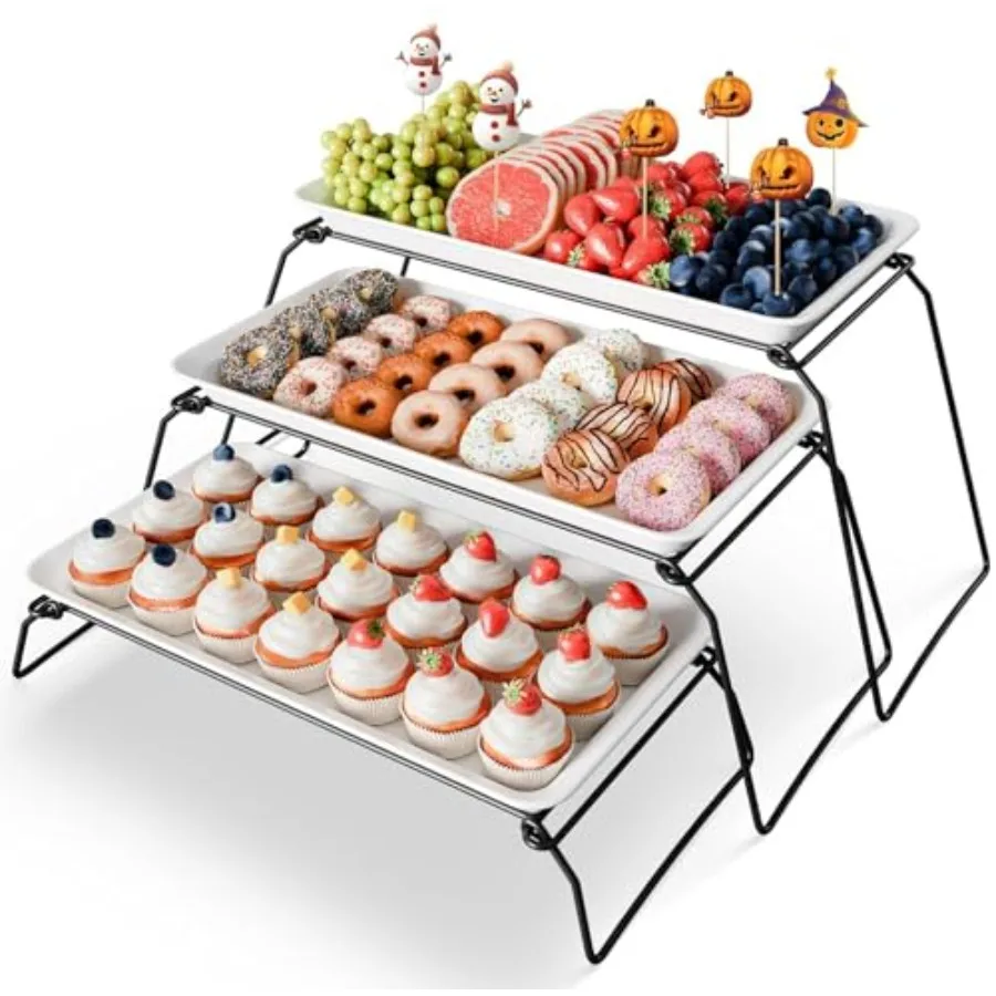 Etra Large 3-Tier Melamine Serving Tray Set and Cupcake Stand for Party Events Platters with Tiered Stand Holds 63 Cupcakes Foo
Etra Large 3-Tier Melamine Serving Tray Set and Cupcake Stand for Party Events Platters with Tiered Stand Holds 63 Cupcakes Foo