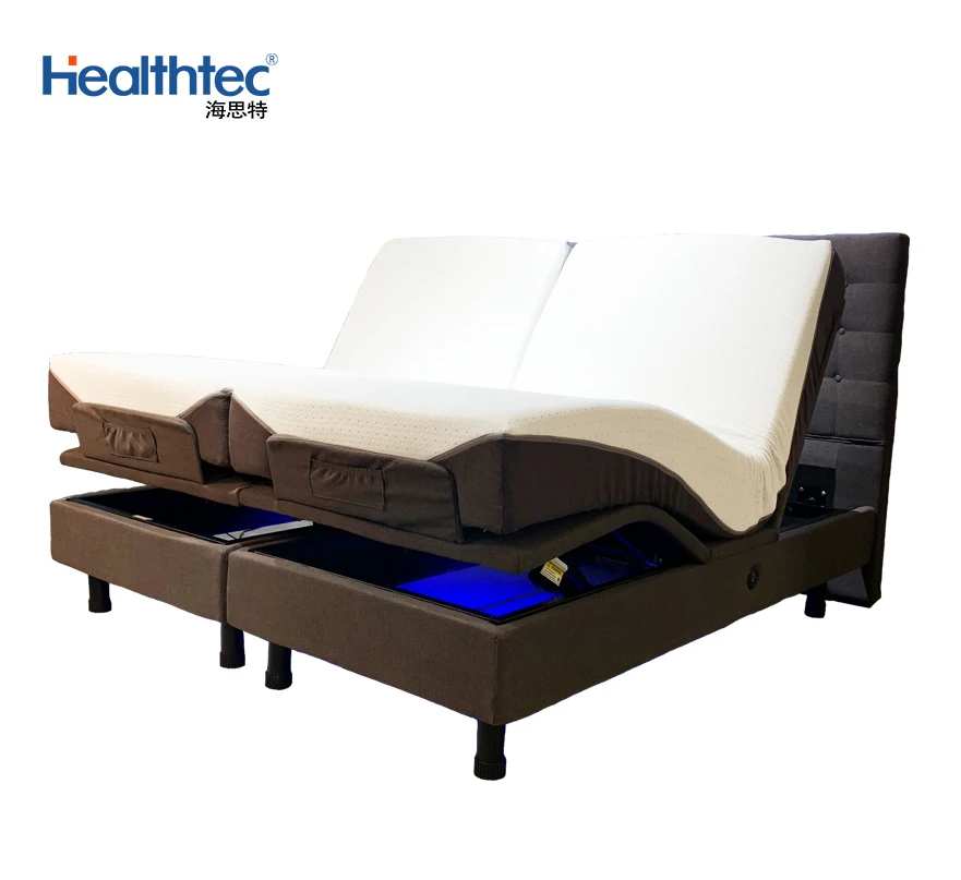 Modern King-Size Electric Adjustable Bed Frame with Massage Function for Bedroom Foshan Source Factory
Modern King-Size Electric Adjustable Bed Frame with Massage Function for Bedroom Foshan Source Factory