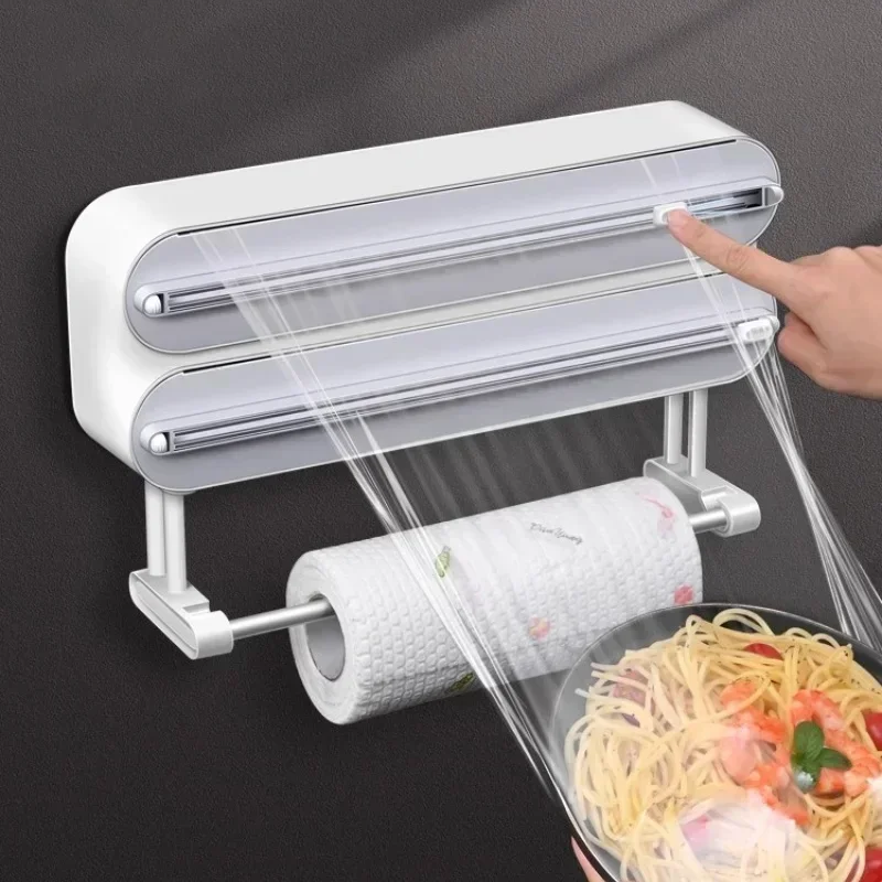 2 in 1 Film Holder with Cutter Food Stretch Film Holder Cutters Magnetic Wall Mount Plastic Wrap Dispenser Box Kitchen Accessory
2 in 1 Film Holder with Cutter Food Stretch Film Holder Cutters Magnetic Wall Mount Plastic Wrap Dispenser Box Kitchen Accessory