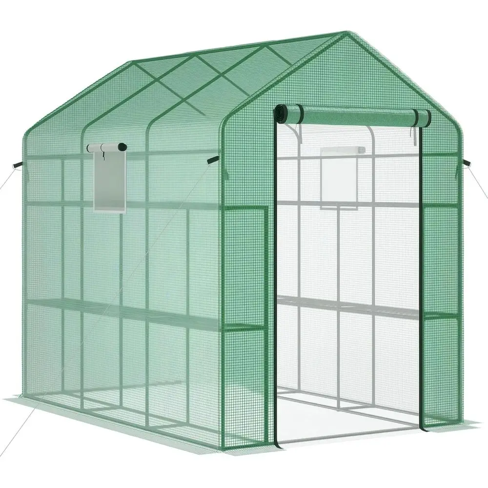 7' x 5' x 6' Outdoor Mesh Greenhouse with 18 Shelves, Trellis, Plant Labels, UV Protection for Flowers, Herbs, and Vegetables
7' x 5' x 6' Outdoor Mesh Greenhouse with 18 Shelves, Trellis, Plant Labels, UV Protection for Flowers, Herbs, and Vegetables