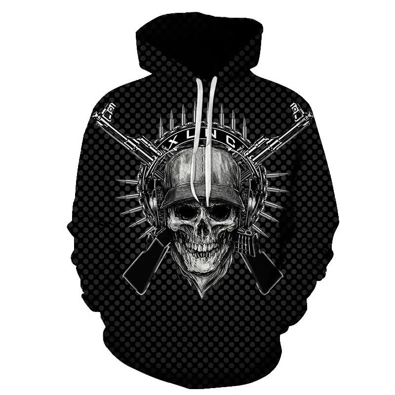 2022 Autumn and Winter New 3D Firearms Skull Print Men's Sweater Fashion Hooded European and American Pullover Black Sweater
2022 Autumn and Winter New 3D Firearms Skull Print Men's Sweater Fashion Hooded European and American Pullover Black Sweater