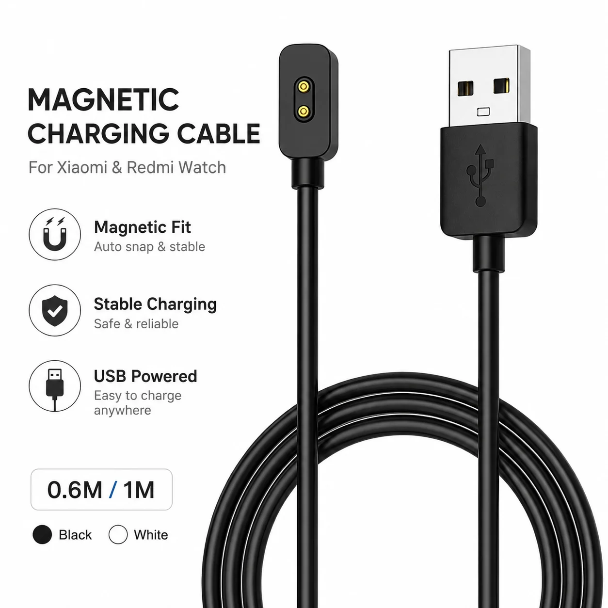 USB Magnetic Charging Cable For Xiaomi Smart Band 10 / 9 /9 Pro / 8 Pro / Redmi Watch 5 / Lite 4 Charger Cord
USB Magnetic Charging Cable For Xiaomi Smart Band 10 / 9 /9 Pro / 8 Pro / Redmi Watch 5 / Lite 4 Charger Cord