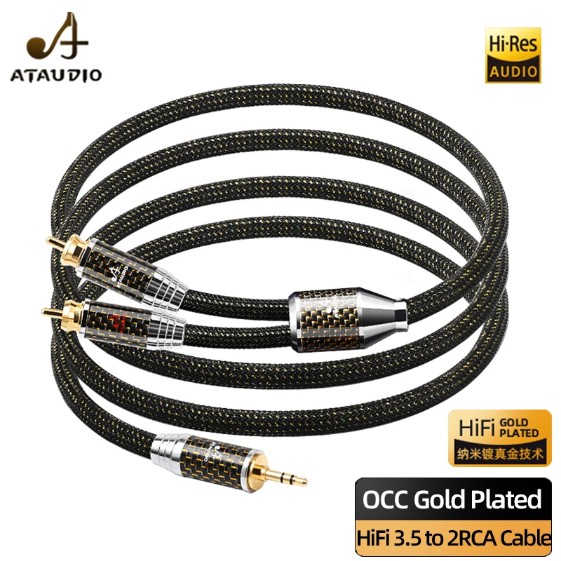 HiFi 3.5 to 2RCA Audio Cable Hi-end OCC Gold Plated Cable for Phone Computer Amplifier 3.5mm to Dual RCA Cable
HiFi 3.5 to 2RCA Audio Cable Hi-end OCC Gold Plated Cable for Phone Computer Amplifier 3.5mm to Dual RCA Cable