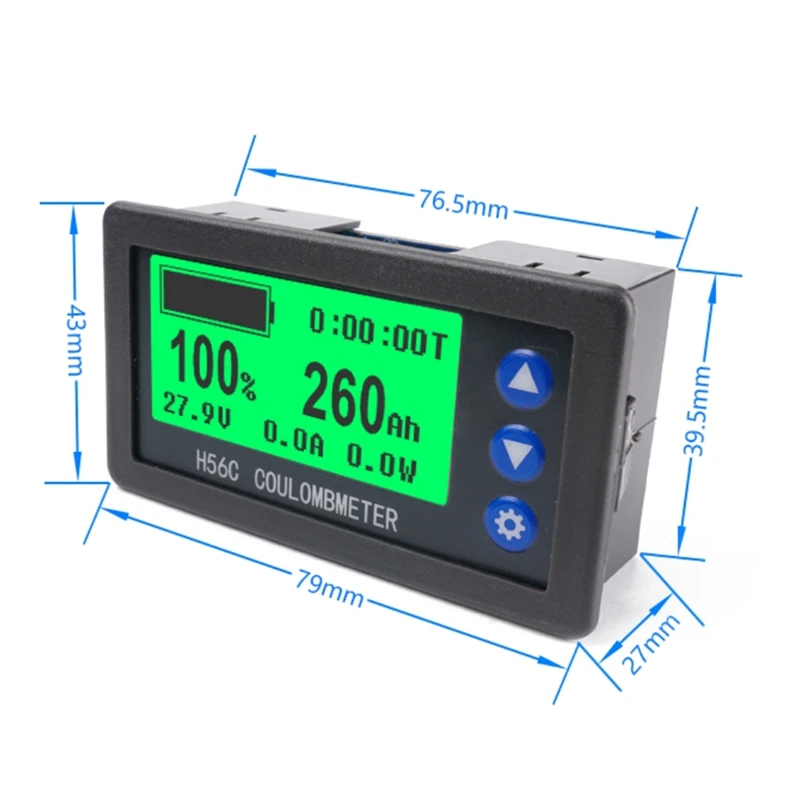 Battery Monitor Hall Coulomb Tester DC 9-100V Digital Voltmeter Ammeter Capacity Power Electricity AH Voltage Meter
Battery Monitor Hall Coulomb Tester DC 9-100V Digital Voltmeter Ammeter Capacity Power Electricity AH Voltage Meter