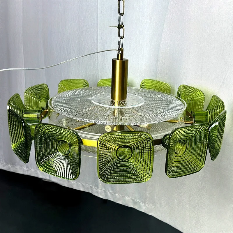 French Green Glass Hanging Lamp Chandelier Vintage Artistic Carving Round Chandelier Living Room Restaurant Lighting Fiixtures
French Green Glass Hanging Lamp Chandelier Vintage Artistic Carving Round Chandelier Living Room Restaurant Lighting Fiixtures