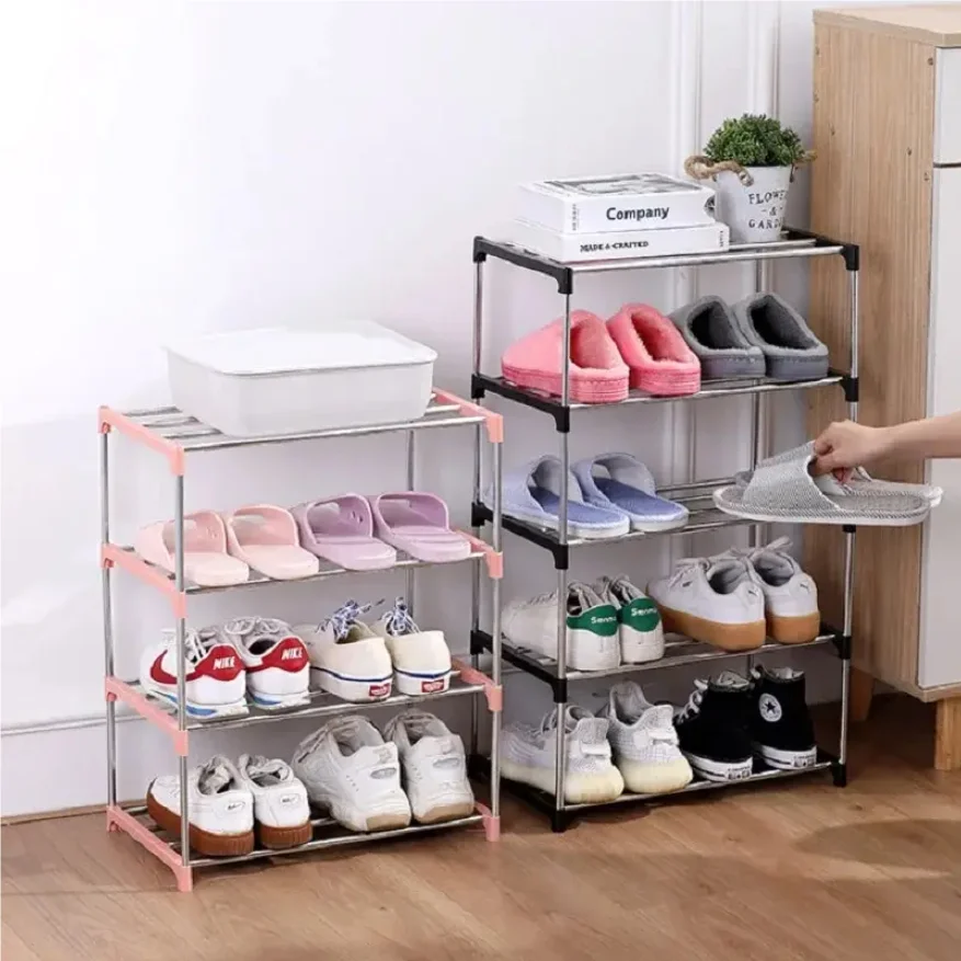 3/4 Shoe Rack Multi Layered And Space Saving Shoe Rack For Simple Household Storage And Storage Three And Four Layer Shoe Racks