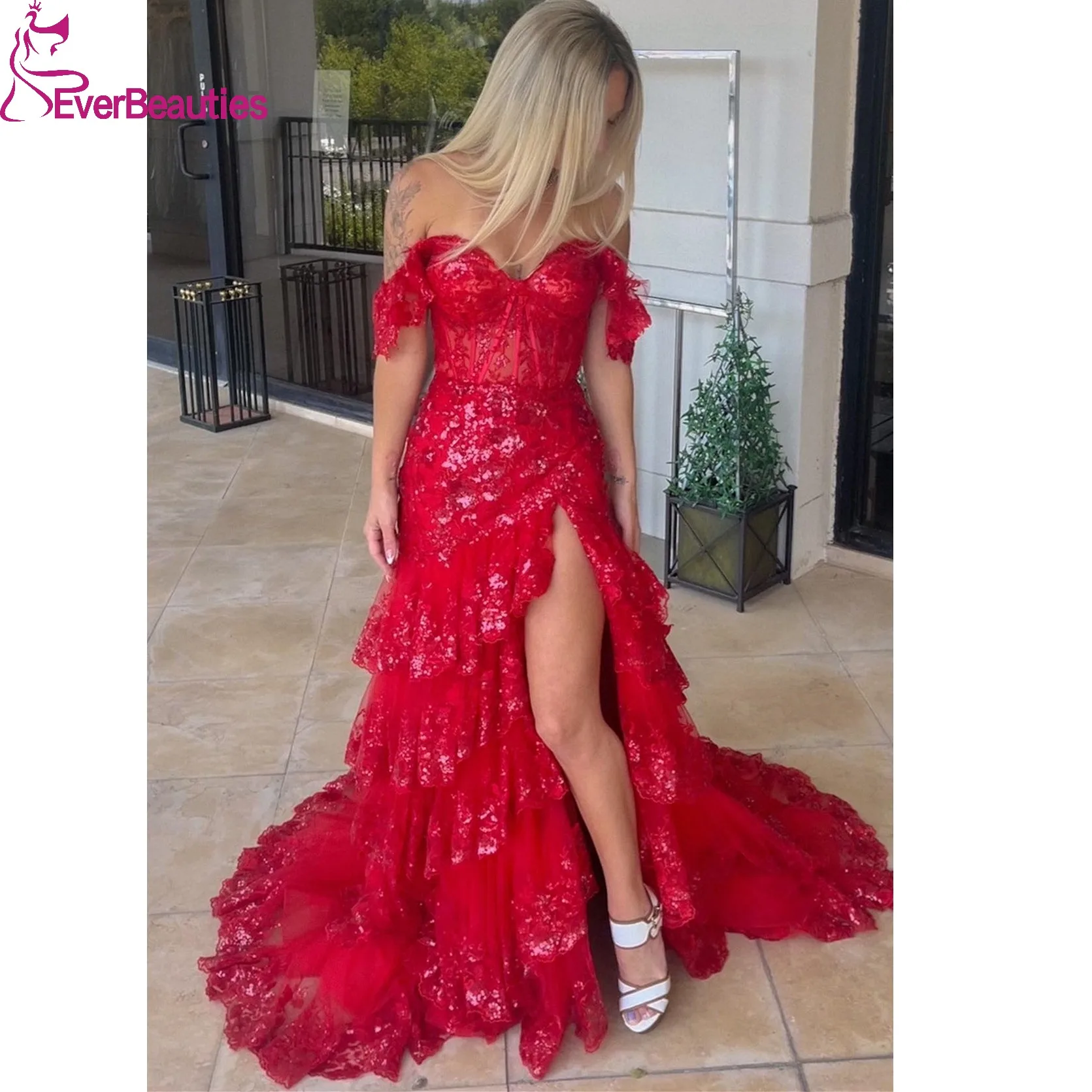 Mermaid Vestidos De Gala Tulle Sequins Prom Dress with Ruffles Off Shoulder Evening Formal Party Dress for Women 2024
Mermaid Vestidos De Gala Tulle Sequins Prom Dress with Ruffles Off Shoulder Evening Formal Party Dress for Women 2024