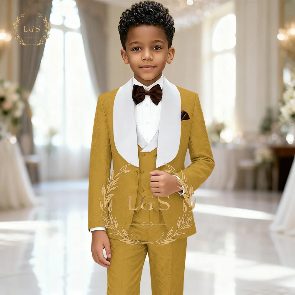 Boys' Luxurious 3-Piece Jacquard Suit, Custom Sizes & Colors Available, The Focus-stealing Choice for Parties and Weddings
Boys' Luxurious 3-Piece Jacquard Suit, Custom Sizes & Colors Available, The Focus-stealing Choice for Parties and Weddings