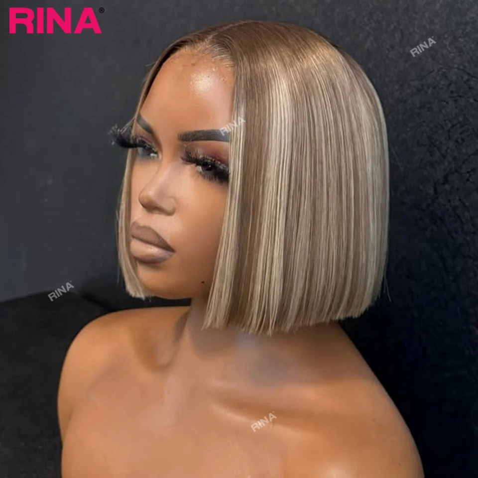 Brown Root Ash Blonde 613 Short Bob Human Hair Straight Lace Frontal Wig Pre Plucked Natural Hairline 180 Density Wig for Women
Brown Root Ash Blonde 613 Short Bob Human Hair Straight Lace Frontal Wig Pre Plucked Natural Hairline 180 Density Wig for Women