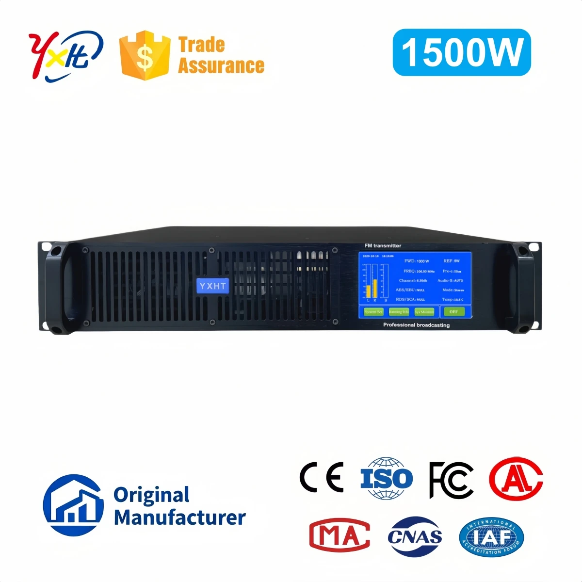 School YXHT-2, 1.5KW(1500W) FM Transmitter, Large Event Audio Relay, Stereo Broadcast, Overvoltage Protection, Easy Operation
School YXHT-2, 1.5KW(1500W) FM Transmitter, Large Event Audio Relay, Stereo Broadcast, Overvoltage Protection, Easy Operation
