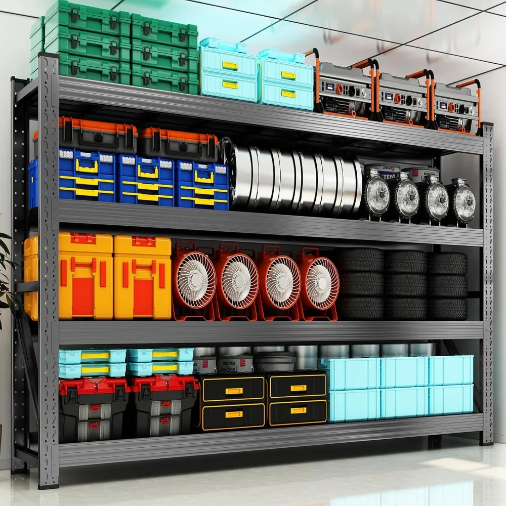 Garage Storage Shelves, 5000lbs 4 Tier Adjustable Garage Shelving, Heavy Duty 60" W x 24" D x 60" H Metal Shelving,Customized
Garage Storage Shelves, 5000lbs 4 Tier Adjustable Garage Shelving, Heavy Duty 60" W x 24" D x 60" H Metal Shelving,Customized