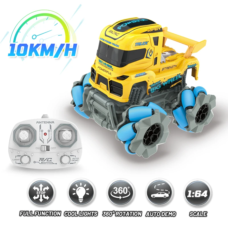 2.4G 1/64 RC Car with Light & Omni-Directional Mecanum Wheels Remote Control Stunt Drift Truck Mini Off-Road Racing Toy for Kids
2.4G 1/64 RC Car with Light & Omni-Directional Mecanum Wheels Remote Control Stunt Drift Truck Mini Off-Road Racing Toy for Kids