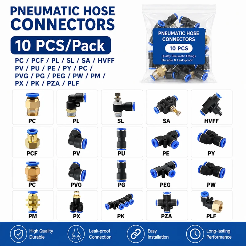 10Pcs PC PCF PLF PB PX PD PH SL PL Pneumatic Push in Fitting Quick Air Tube Connector Plastic 4mm-12mm Connector for PU Hose
10Pcs PC PCF PLF PB PX PD PH SL PL Pneumatic Push in Fitting Quick Air Tube Connector Plastic 4mm-12mm Connector for PU Hose