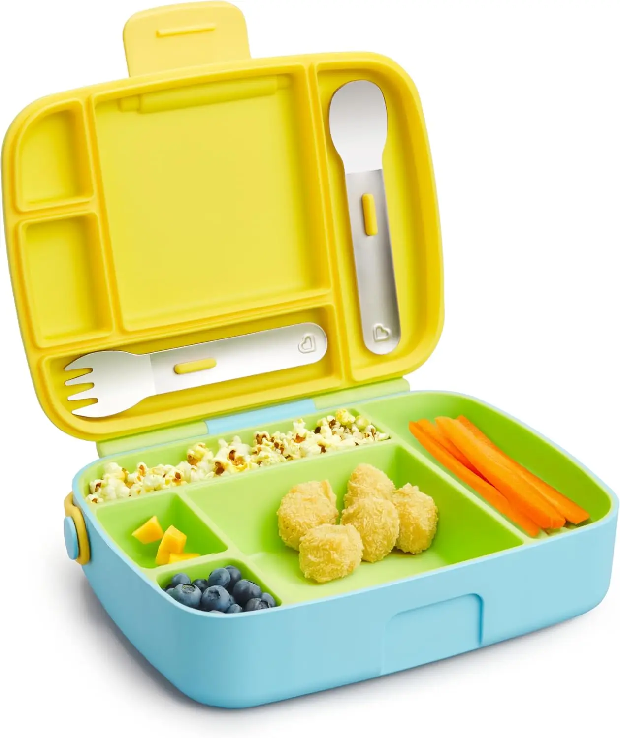 Lunch Bento Box for Kids and Toddlers, Includes Stainless Steel Utensils, BPA-Free, 18 Months and Up, Blue/Green/Yellow
Lunch Bento Box for Kids and Toddlers, Includes Stainless Steel Utensils, BPA-Free, 18 Months and Up, Blue/Green/Yellow