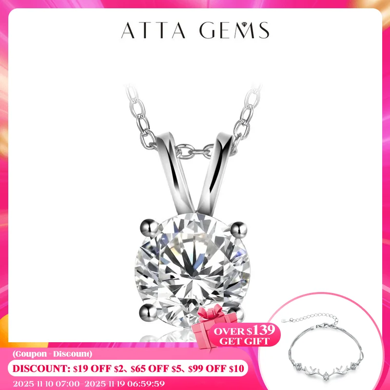 ATTAGEMS 2Carat 8.0mm Real Moissanite Pendant Necklace For Women 100% 925 Sterling Silver Wedding Party Bridal Fine Jewelry
ATTAGEMS 2Carat 8.0mm Real Moissanite Pendant Necklace For Women 100% 925 Sterling Silver Wedding Party Bridal Fine Jewelry