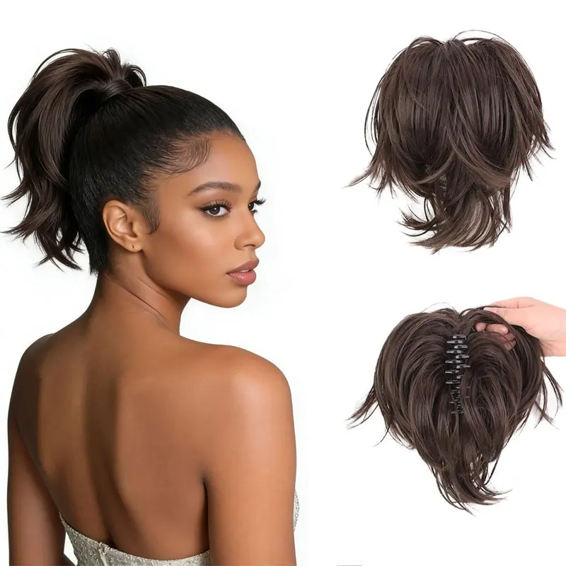 Natural Messy Claw Clip Ponytail Wig, Fluffy Short High Ponytail, Synthetic Hairpiece for Women, Easy to Wear, Suitable for Daily and Party Hairstyles
Natural Messy Claw Clip Ponytail Wig, Fluffy Short High Ponytail, Synthetic Hairpiece for Women, Easy to Wear, Suitable for Daily and Party Hairstyles