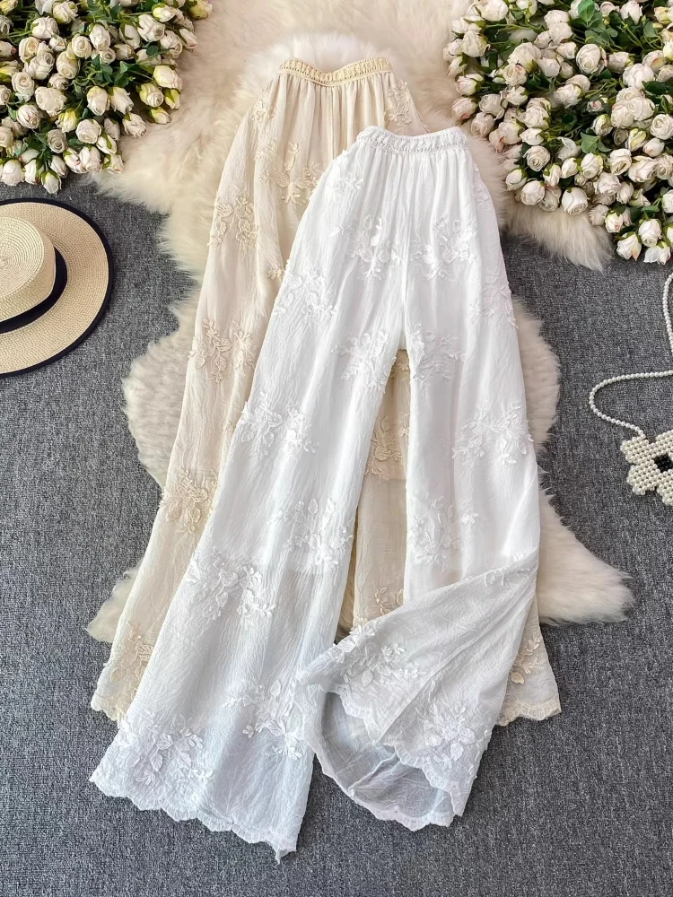 2026 New Straight Pants Women Fashion Loose Lace Embroidered Slacks Spring Autumn Elegant Commuting High Waist Wide Leg Trousers
2026 New Straight Pants Women Fashion Loose Lace Embroidered Slacks Spring Autumn Elegant Commuting High Waist Wide Leg Trousers