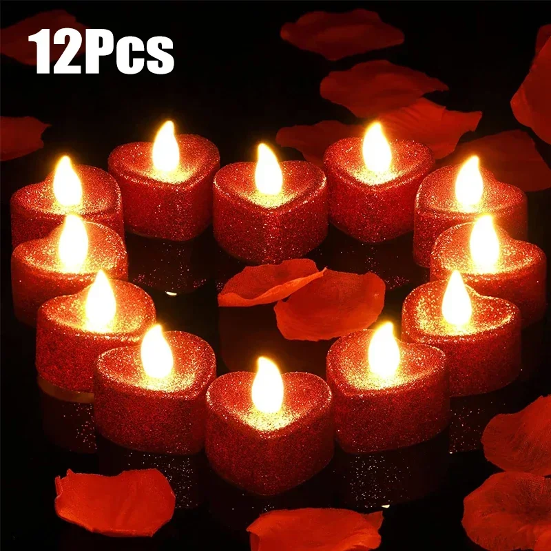 3/6Pcs Glitter Love Heart LED Candles Battery Operated Tea Lights Flameless Candles Valentine's Day Wedding Party Decoration
3/6Pcs Glitter Love Heart LED Candles Battery Operated Tea Lights Flameless Candles Valentine's Day Wedding Party Decoration