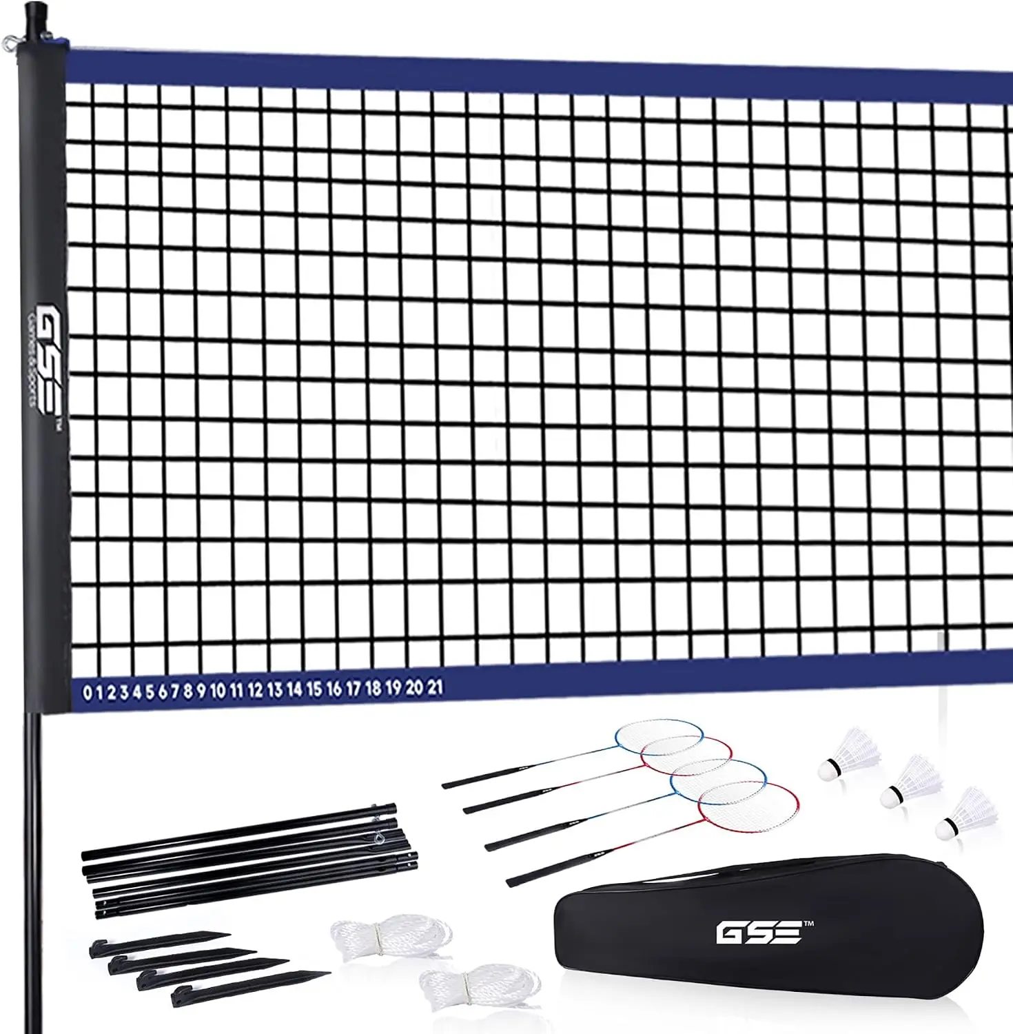Complete Badminton Set with Net, 4 Rackets, 3 Shuttlecocks & Carry Bag for Backyard, Park, Beach
Complete Badminton Set with Net, 4 Rackets, 3 Shuttlecocks & Carry Bag for Backyard, Park, Beach