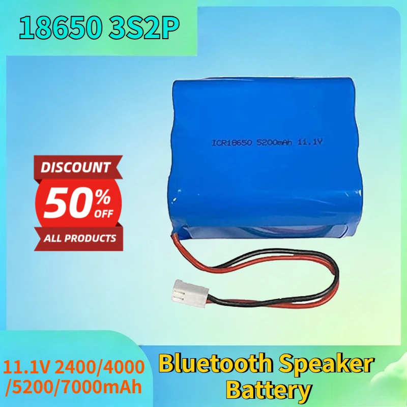 New 18650 3S2P 11.1V 2400/4000/5200/7000mAh Li-ion Rechargeable Battery for Fascia Gun Emergency Light Bluetooth Speaker Battery
New 18650 3S2P 11.1V 2400/4000/5200/7000mAh Li-ion Rechargeable Battery for Fascia Gun Emergency Light Bluetooth Speaker Battery