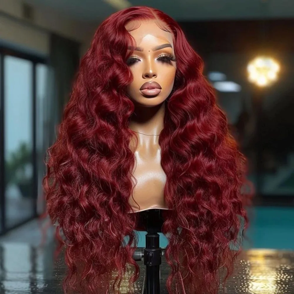Burgundy Wig 99j 13x4 Deep Wave Lace Front Synthetic Wigs Pre Plucked HD Transparent Lace Frontal Wigs For Women Cosplay Party
Burgundy Wig 99j 13x4 Deep Wave Lace Front Synthetic Wigs Pre Plucked HD Transparent Lace Frontal Wigs For Women Cosplay Party