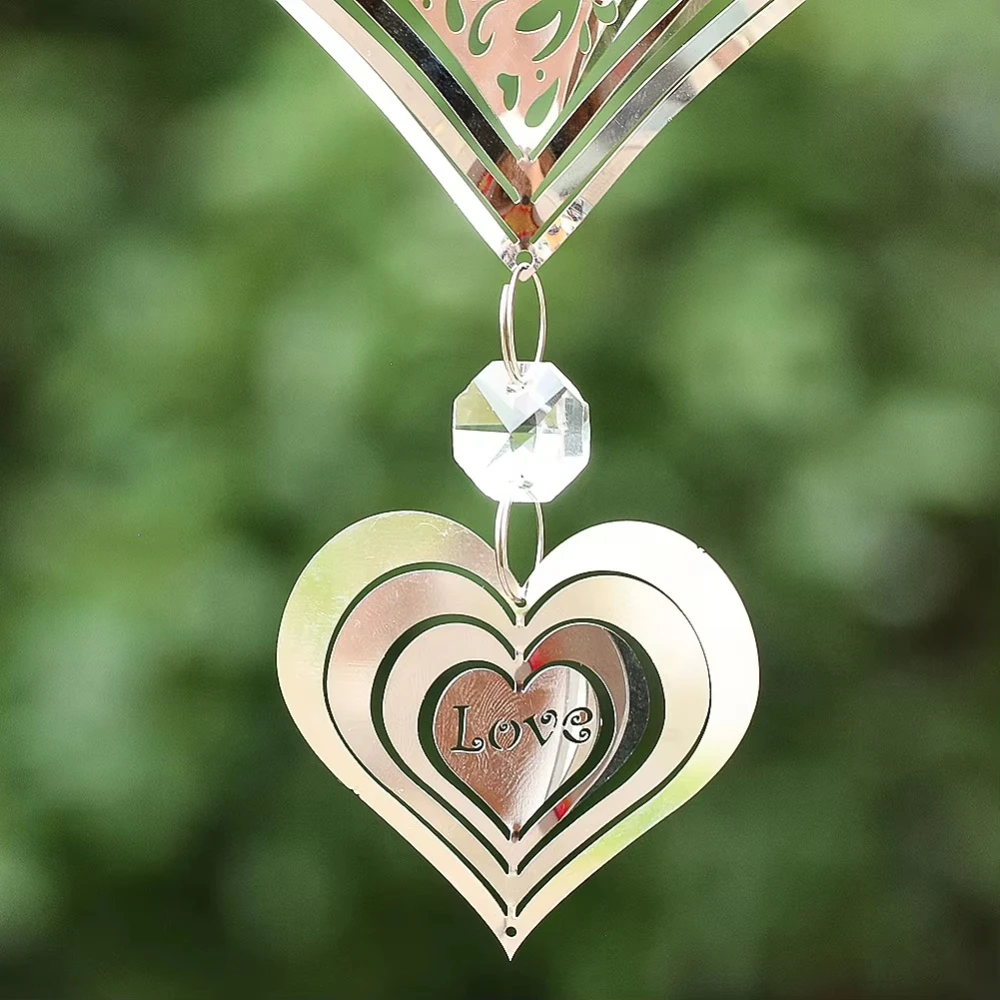 Heart-shaped Love Octagonal Bead Wind Chime Pendant Stainless Steel 3D Flowing Outdoor Garden Hanging Decoration Rotating Hook
Heart-shaped Love Octagonal Bead Wind Chime Pendant Stainless Steel 3D Flowing Outdoor Garden Hanging Decoration Rotating Hook
