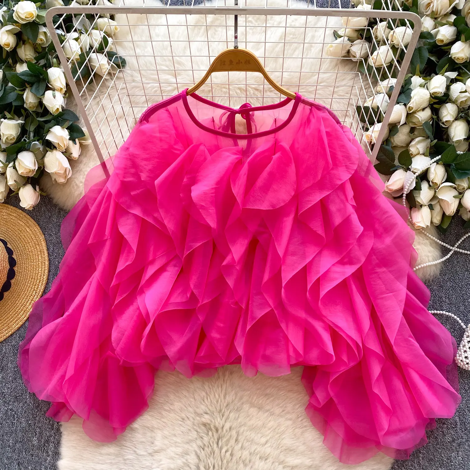 Chic Ruffles Long Sleeve Chiffon Shirt for Women Korean Style Sweet Solid Color Round Neck Tops Summer Trend Lady Loose Blouse
Chic Ruffles Long Sleeve Chiffon Shirt for Women Korean Style Sweet Solid Color Round Neck Tops Summer Trend Lady Loose Blouse