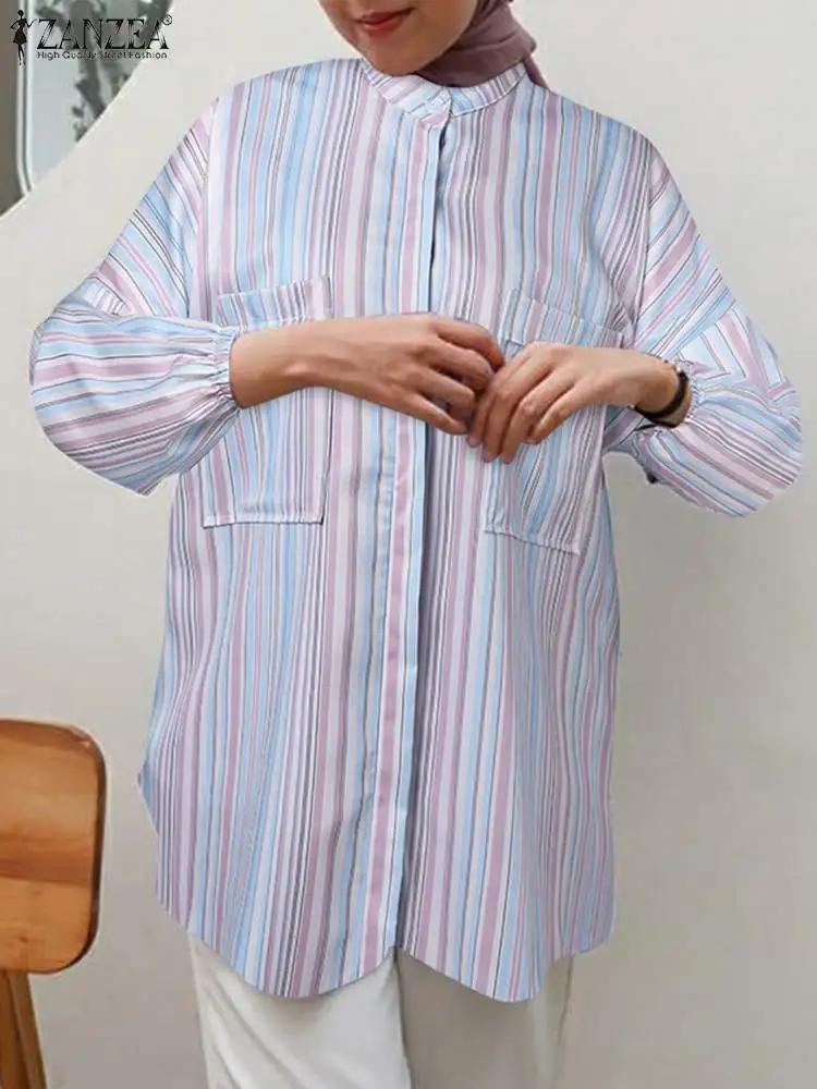 2023 ZANZEA Autumn Vintage Muslim Blouse Casual Dubai Turkey Abaya Hijab Tops Women Long Sleeve Striped Shirt Islamic Clothing
2023 ZANZEA Autumn Vintage Muslim Blouse Casual Dubai Turkey Abaya Hijab Tops Women Long Sleeve Striped Shirt Islamic Clothing