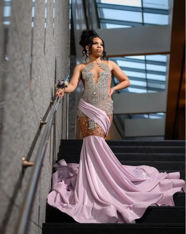 Lavender Pink Sparkly Long Evening Formal Dresses for Black Girl 2025 Luxury Diamond Gillter Sheer Prom Birthday Gala Dress
Lavender Pink Sparkly Long Evening Formal Dresses for Black Girl 2025 Luxury Diamond Gillter Sheer Prom Birthday Gala Dress