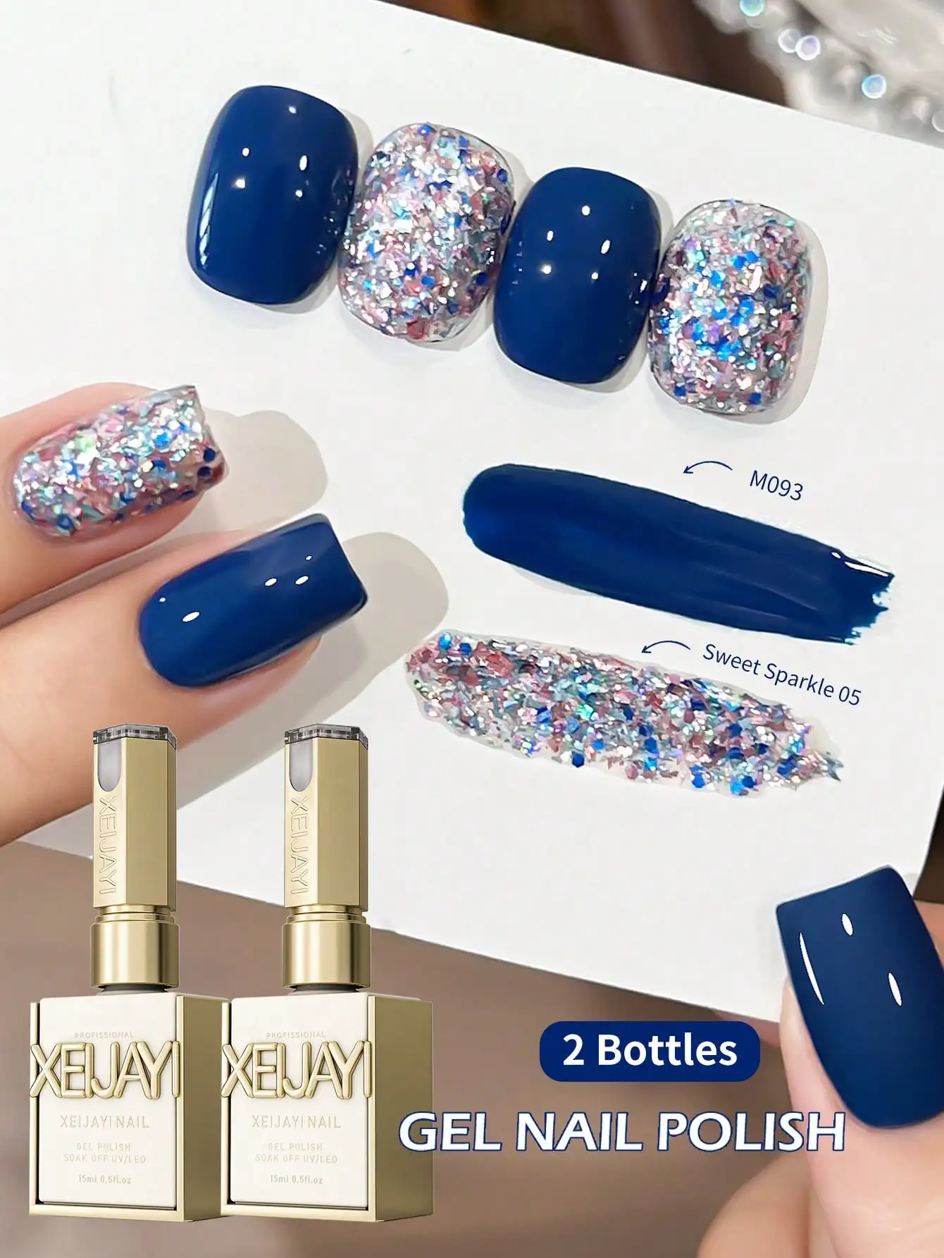 2pcs Glitter Gel Nail Polish Soak Off UV/LED Glossy Gel with Long Lasting & Chip Resistant Finish Professional Salon Quality
2pcs Glitter Gel Nail Polish Soak Off UV/LED Glossy Gel with Long Lasting & Chip Resistant Finish Professional Salon Quality