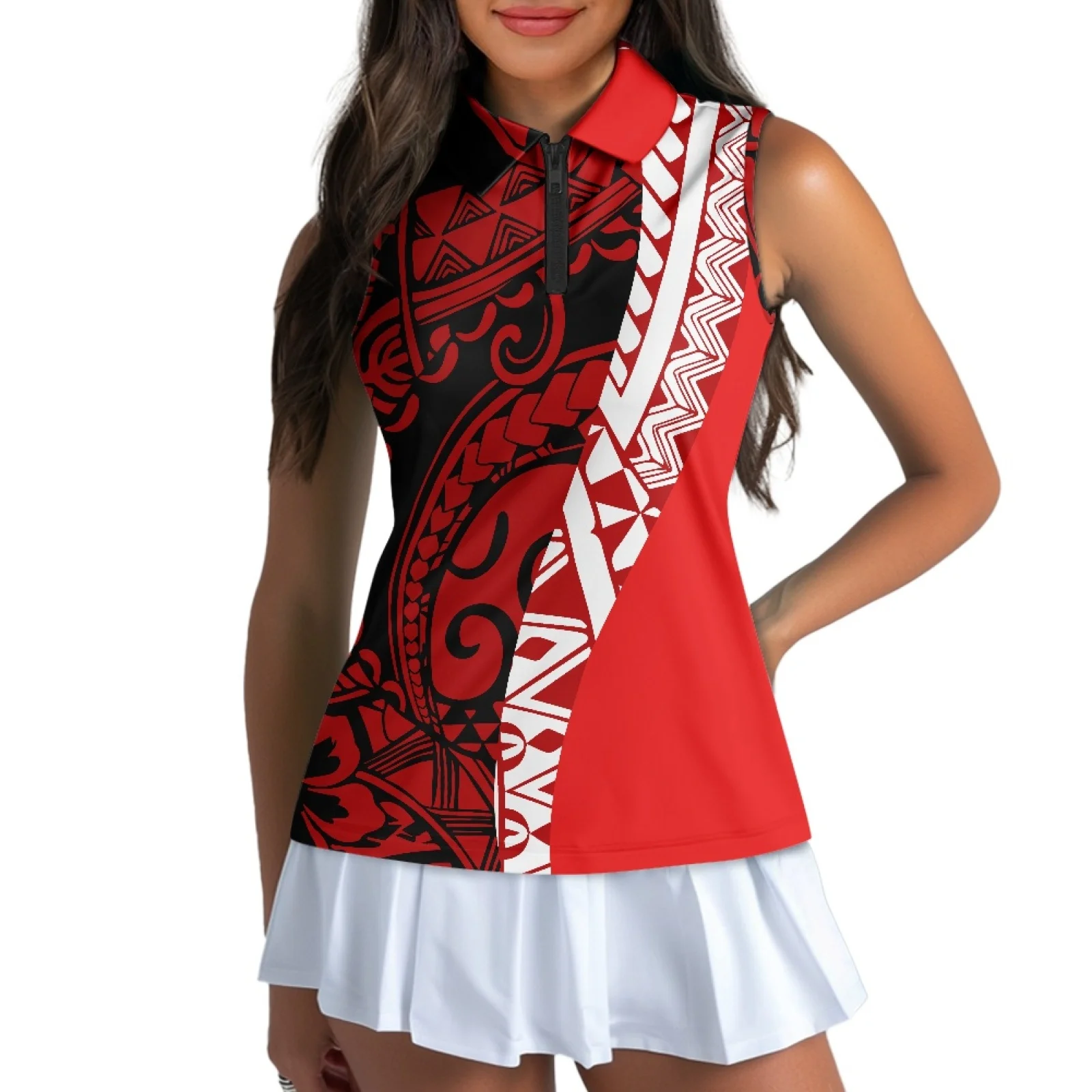 Summer Golf Vest Women Sleeveless Polo Shirts, Polynesian Tribal Tonga Prints,Breathable Quick Dry Sport Tennis Running Gym Tops
Summer Golf Vest Women Sleeveless Polo Shirts, Polynesian Tribal Tonga Prints,Breathable Quick Dry Sport Tennis Running Gym Tops