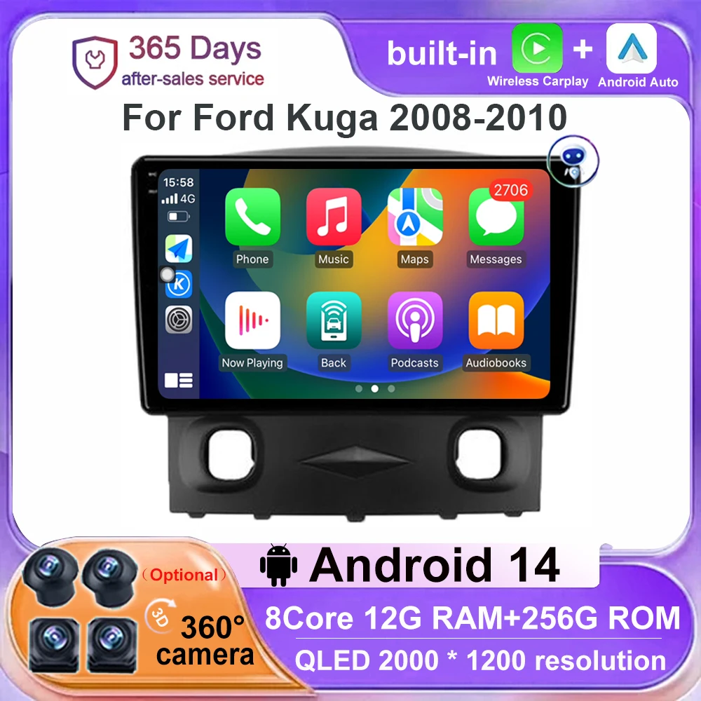 9 inch 4G WIFI 360 Camera Android 14 For Ford Kuga 2008-2010 Car Radio Multimedia Video Player Navigation GPS DSP Carplay Auto
9 inch 4G WIFI 360 Camera Android 14 For Ford Kuga 2008-2010 Car Radio Multimedia Video Player Navigation GPS DSP Carplay Auto