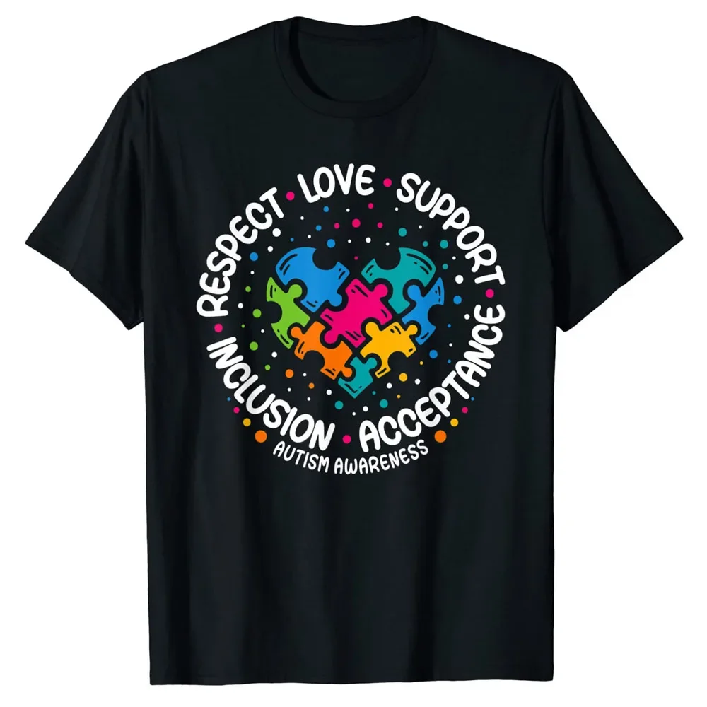 Autism Apparel Women Men Respect Love Support Autism Awareness T-Shirt Cute Sayings Quote Graphic Tee Tops Short Sleeve Blouses
Autism Apparel Women Men Respect Love Support Autism Awareness T-Shirt Cute Sayings Quote Graphic Tee Tops Short Sleeve Blouses