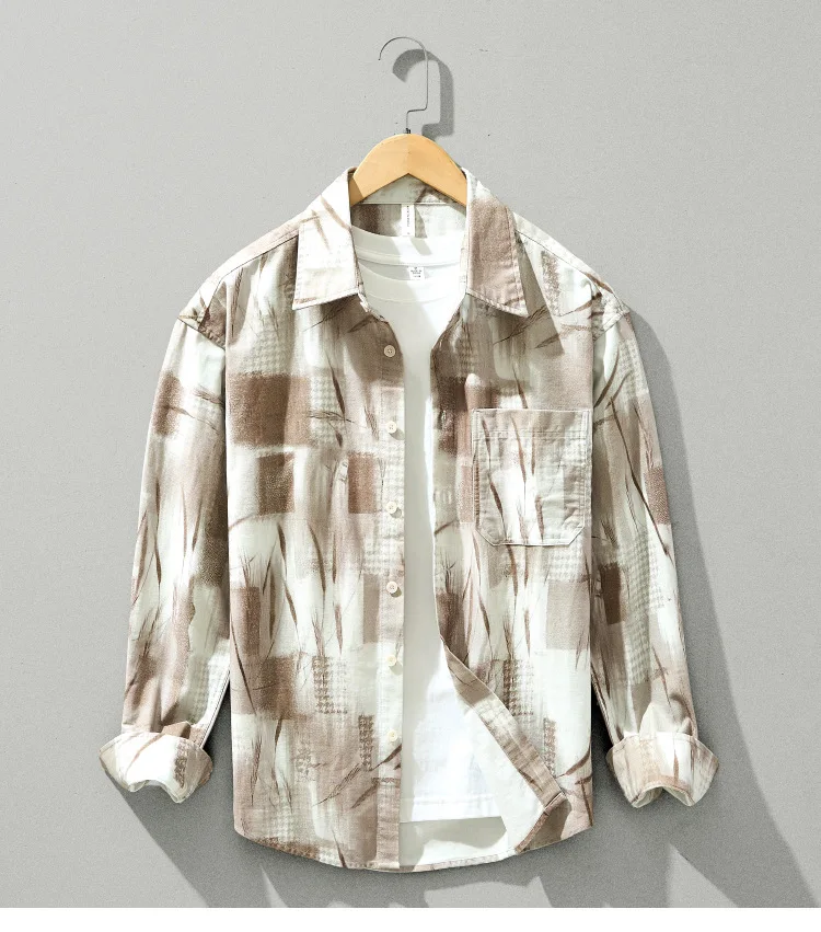 Japan Style Long Sleeve Print Vintage Shirt Men Pure Cotton Casual Shirts Youth Streetwear Mens Dropped Shoulder Sleeves Tops
Japan Style Long Sleeve Print Vintage Shirt Men Pure Cotton Casual Shirts Youth Streetwear Mens Dropped Shoulder Sleeves Tops