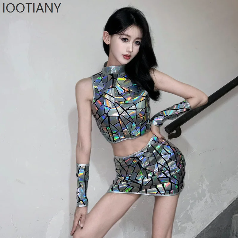 Shiny Sequined Sexy Navel-baring Short Skirt Stage Suit Costume Adult Female Jazz Dance Bar Performance Costume Carnival Show
Shiny Sequined Sexy Navel-baring Short Skirt Stage Suit Costume Adult Female Jazz Dance Bar Performance Costume Carnival Show
