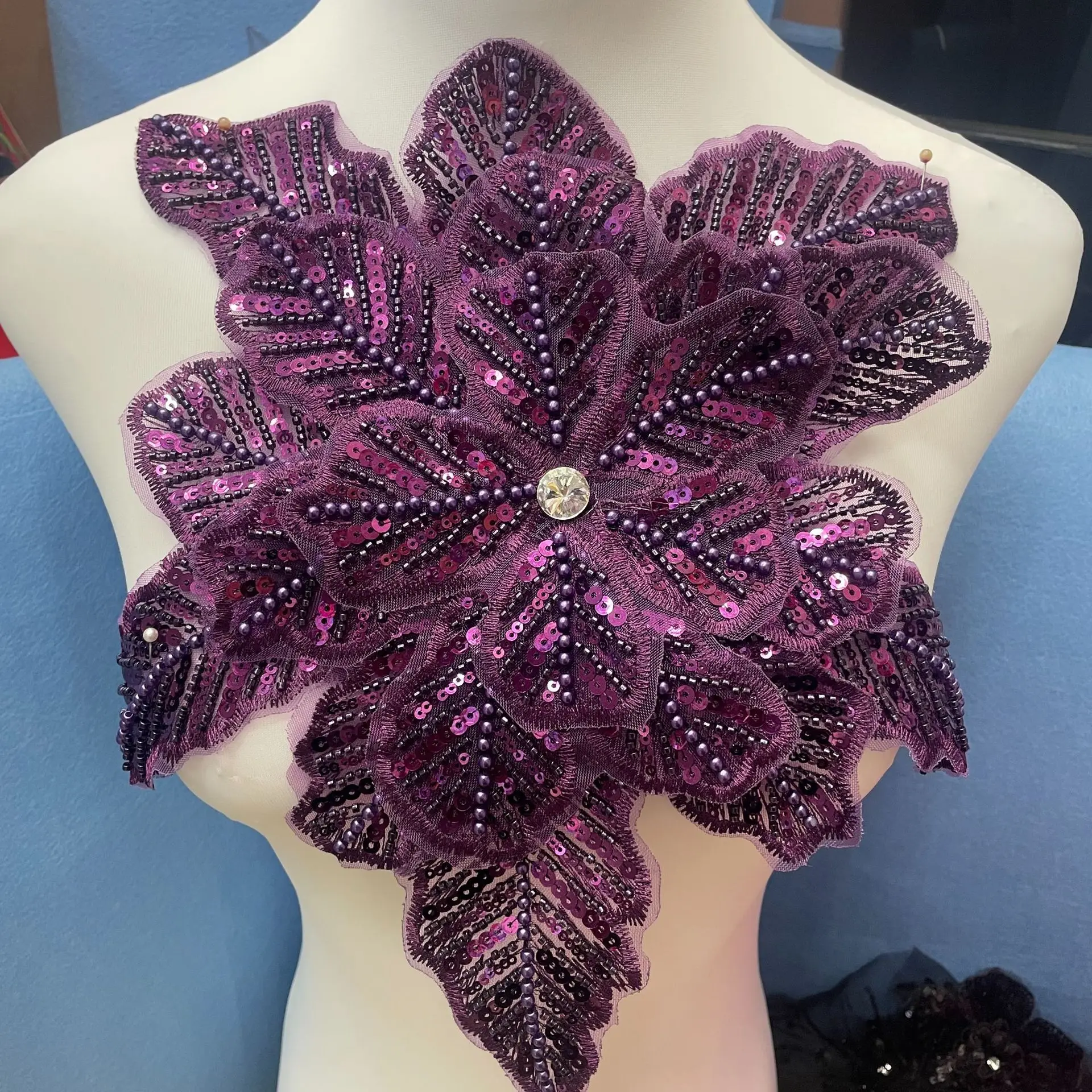 Four-layer sequined beaded flower embroidery clothing DIY wedding dress accessories fabric patch
Four-layer sequined beaded flower embroidery clothing DIY wedding dress accessories fabric patch