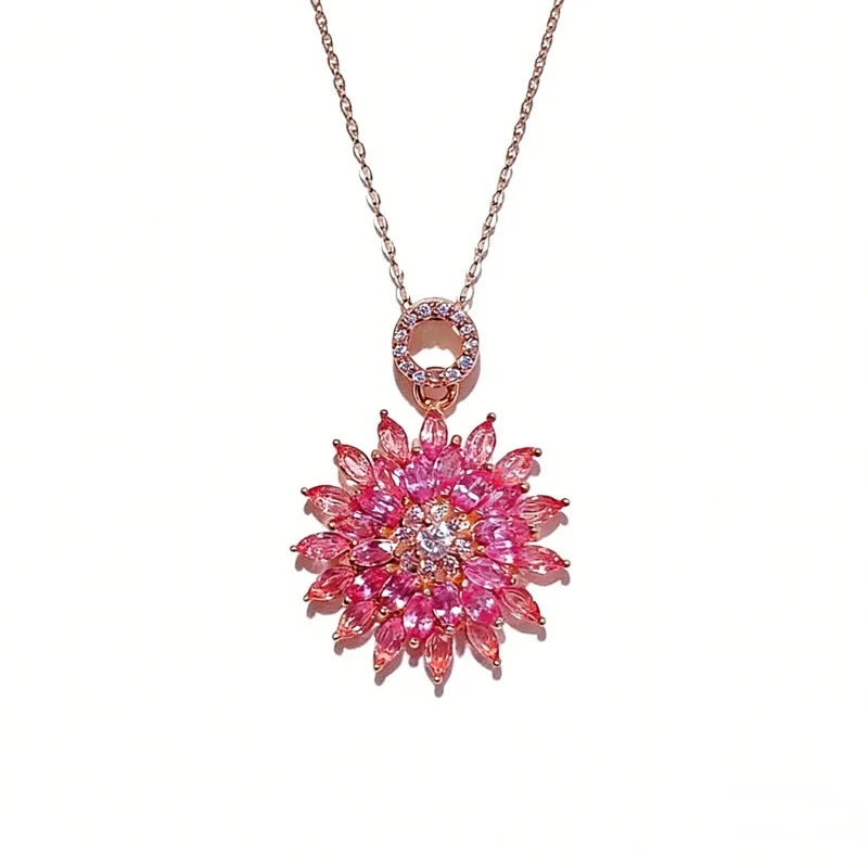 S925 Rose Gold Plated Natural Pink Sapphire Pendant Necklace 2*4mm Marquise CZ Flower Jewelry Gift For Women
S925 Rose Gold Plated Natural Pink Sapphire Pendant Necklace 2*4mm Marquise CZ Flower Jewelry Gift For Women