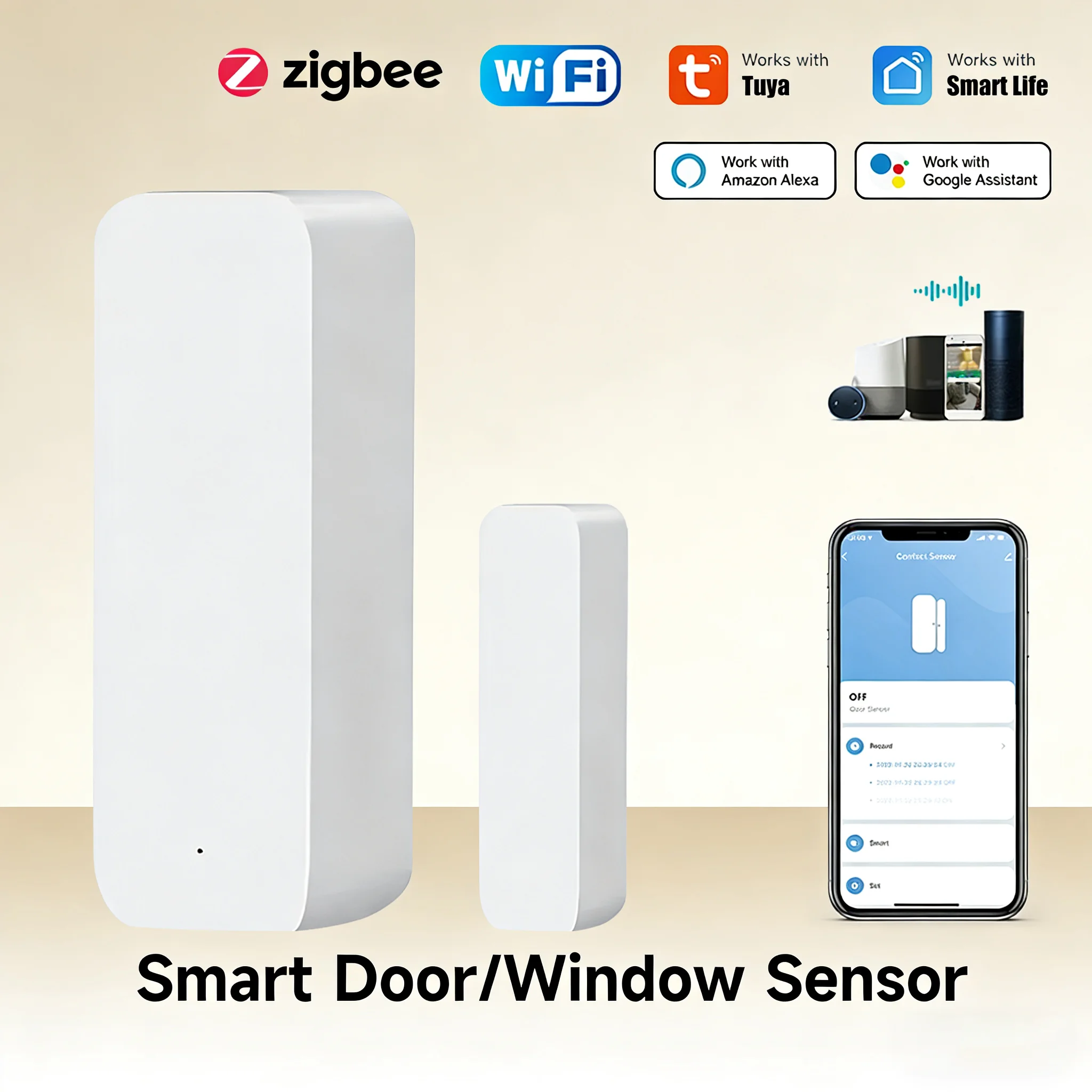 WiFi Zigbee3.0 2MQTT Smart Door Window Sensor, Tuya Security Alarm Detector, Open/Closed Monitor Works with Alexa Smart Life
WiFi Zigbee3.0 2MQTT Smart Door Window Sensor, Tuya Security Alarm Detector, Open/Closed Monitor Works with Alexa Smart Life