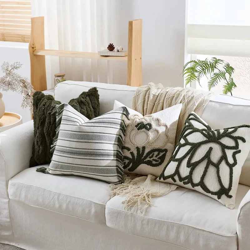45x45cm Simple Green Pillowcase Cojines Polyester Flower Embroidery Sofa Throw Cushion Cover Headboard Pillowcase Decor Home
45x45cm Simple Green Pillowcase Cojines Polyester Flower Embroidery Sofa Throw Cushion Cover Headboard Pillowcase Decor Home