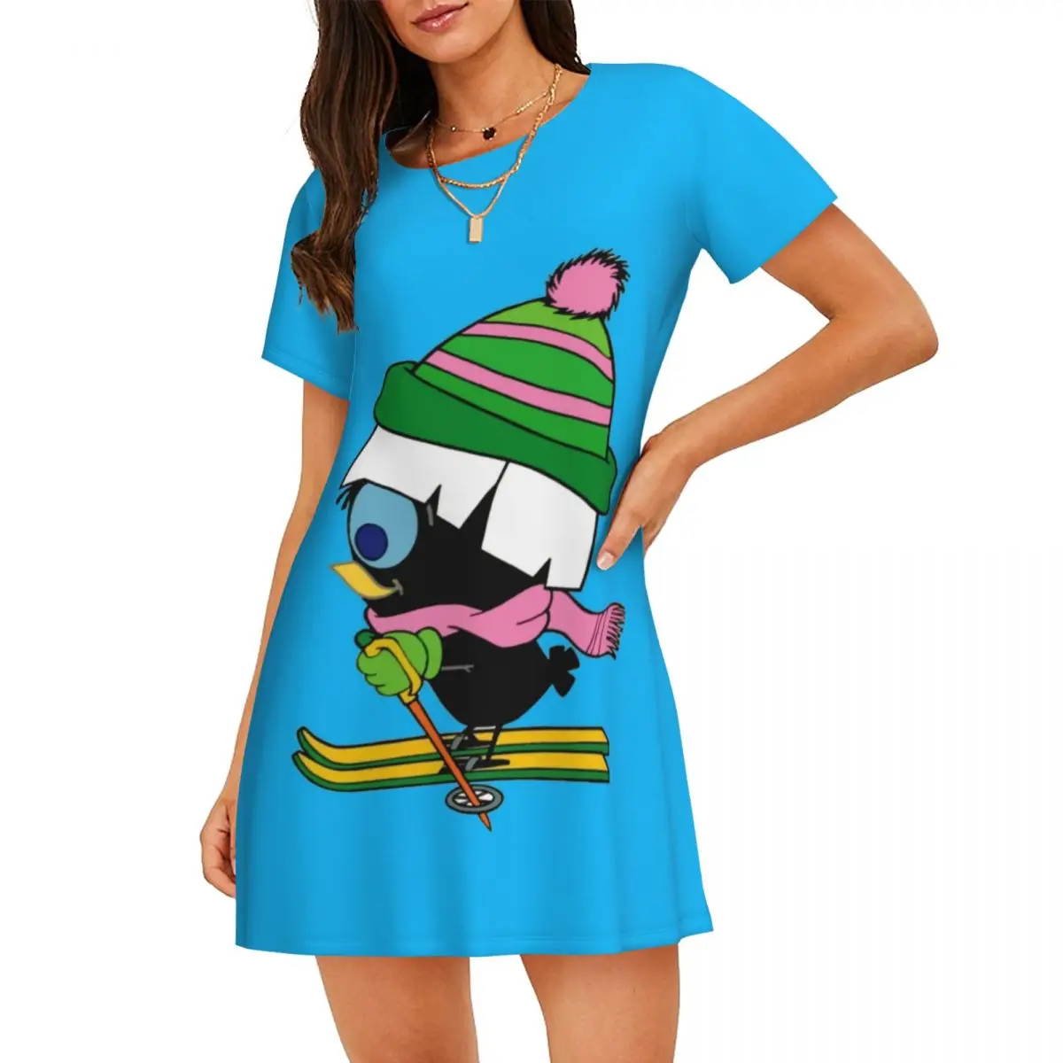 Custom Calimero Skiing Short Sleeves Women Nightdress Sleeping Women Sleepshirts Comic Anime Dress Women Short Sleeve Nightgowns
Custom Calimero Skiing Short Sleeves Women Nightdress Sleeping Women Sleepshirts Comic Anime Dress Women Short Sleeve Nightgowns