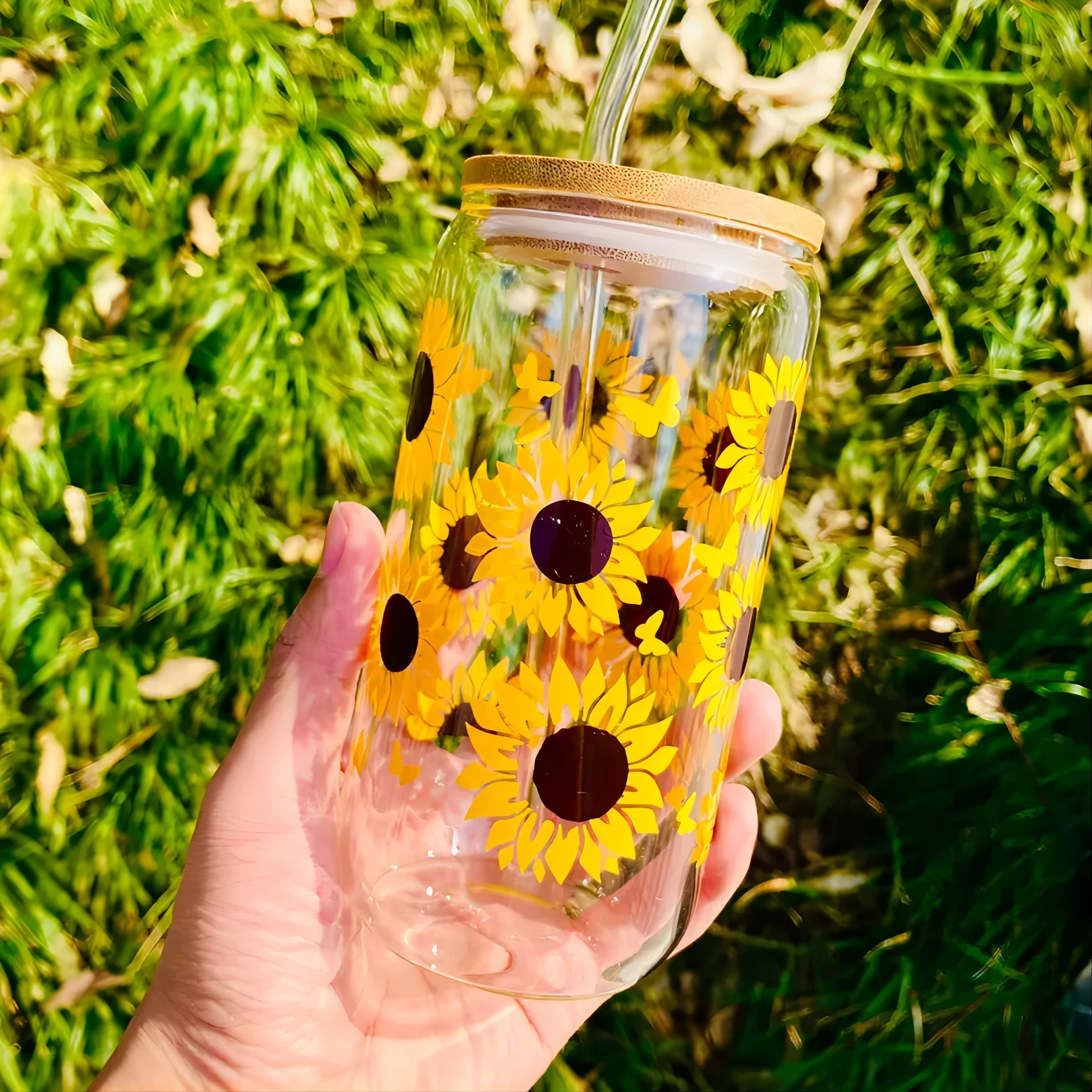 500ml Glass Cups with Lids and Straws with Design Sunflower,Clear Glass Cups 16 oz-Drinking Glasses,Glass Tumbler Cute Design
500ml Glass Cups with Lids and Straws with Design Sunflower,Clear Glass Cups 16 oz-Drinking Glasses,Glass Tumbler Cute Design