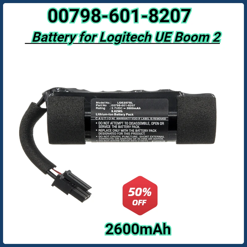 Сменный аккумулятор 00798-601-8207 емкостью 2600 мАч для Logitech UE Boom2 UE Boom 2 Ultimate Speaker Battery Bateria
Сменный аккумулятор 00798-601-8207 емкостью 2600 мАч для Logitech UE Boom2 UE Boom 2 Ultimate Speaker Battery Bateria