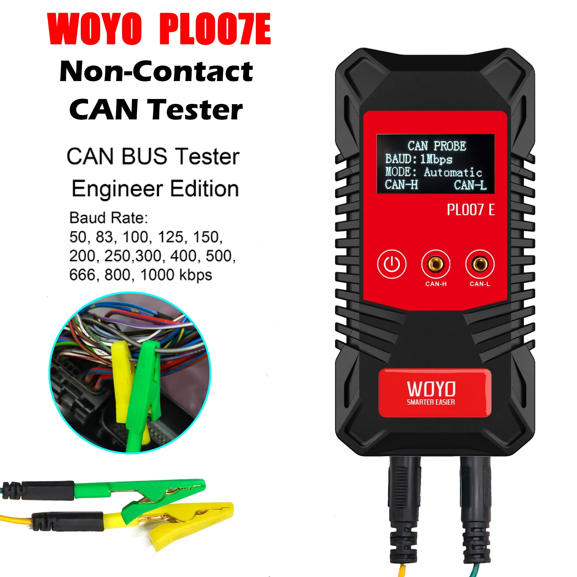 WOYO PL007E Non-contact CAN BUS Tester Engineer Edition CAN BUS Analyzer Read Baud &Data Essential Tools
WOYO PL007E Non-contact CAN BUS Tester Engineer Edition CAN BUS Analyzer Read Baud &Data Essential Tools