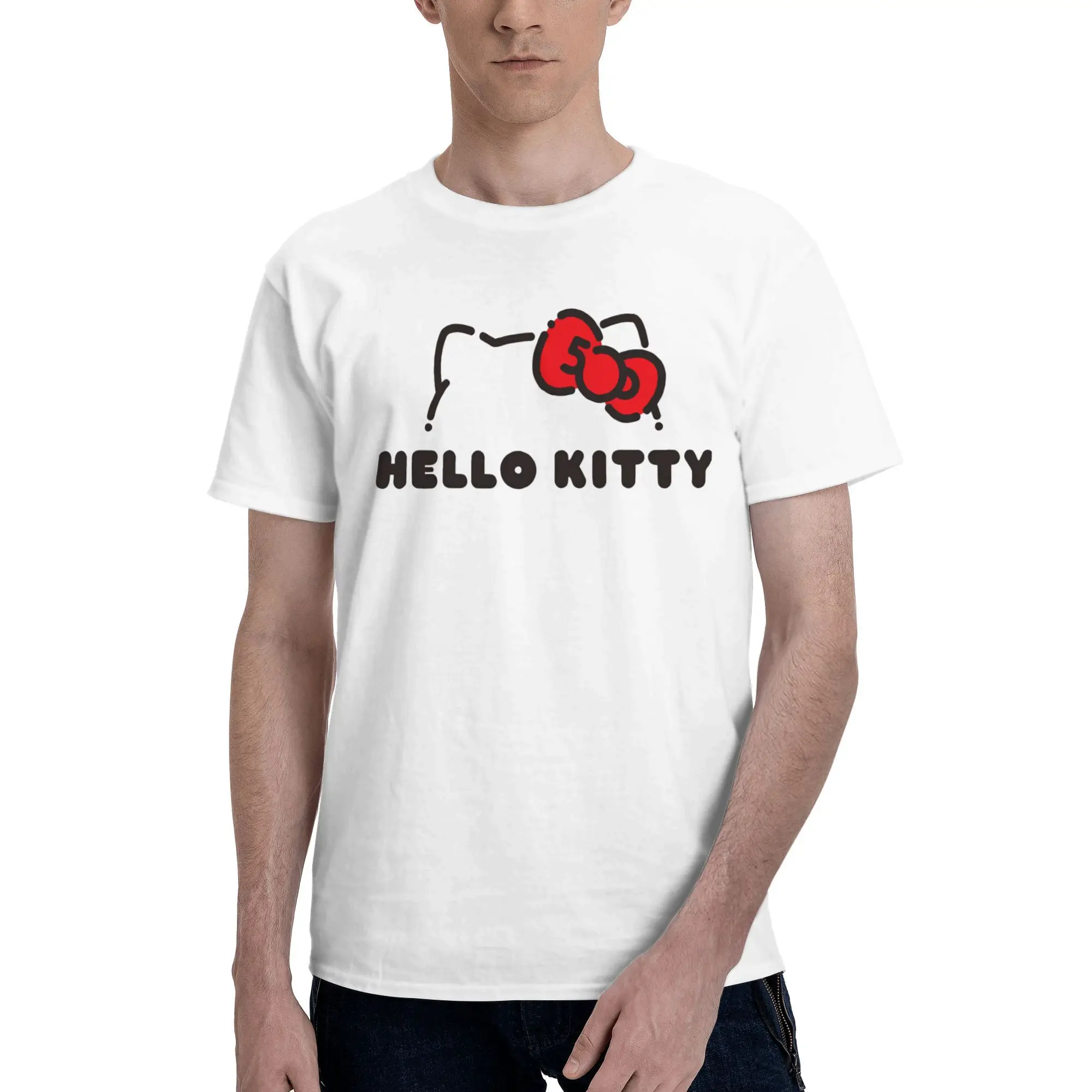 Футболки унисекс с изображением кота Hello Kitty, хлопковая футболка, модные топы, футболка
Футболки унисекс с изображением кота Hello Kitty, хлопковая футболка, модные топы, футболка