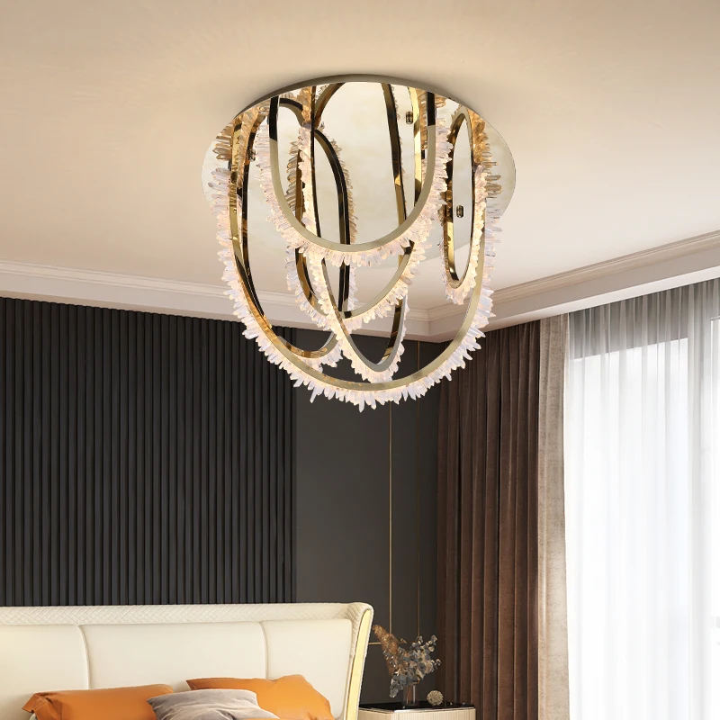 Post-modern Light Luxury Design Style Natural Crystal LED Ceiling Light Bedroom Living Room Study Restaurant
Post-modern Light Luxury Design Style Natural Crystal LED Ceiling Light Bedroom Living Room Study Restaurant