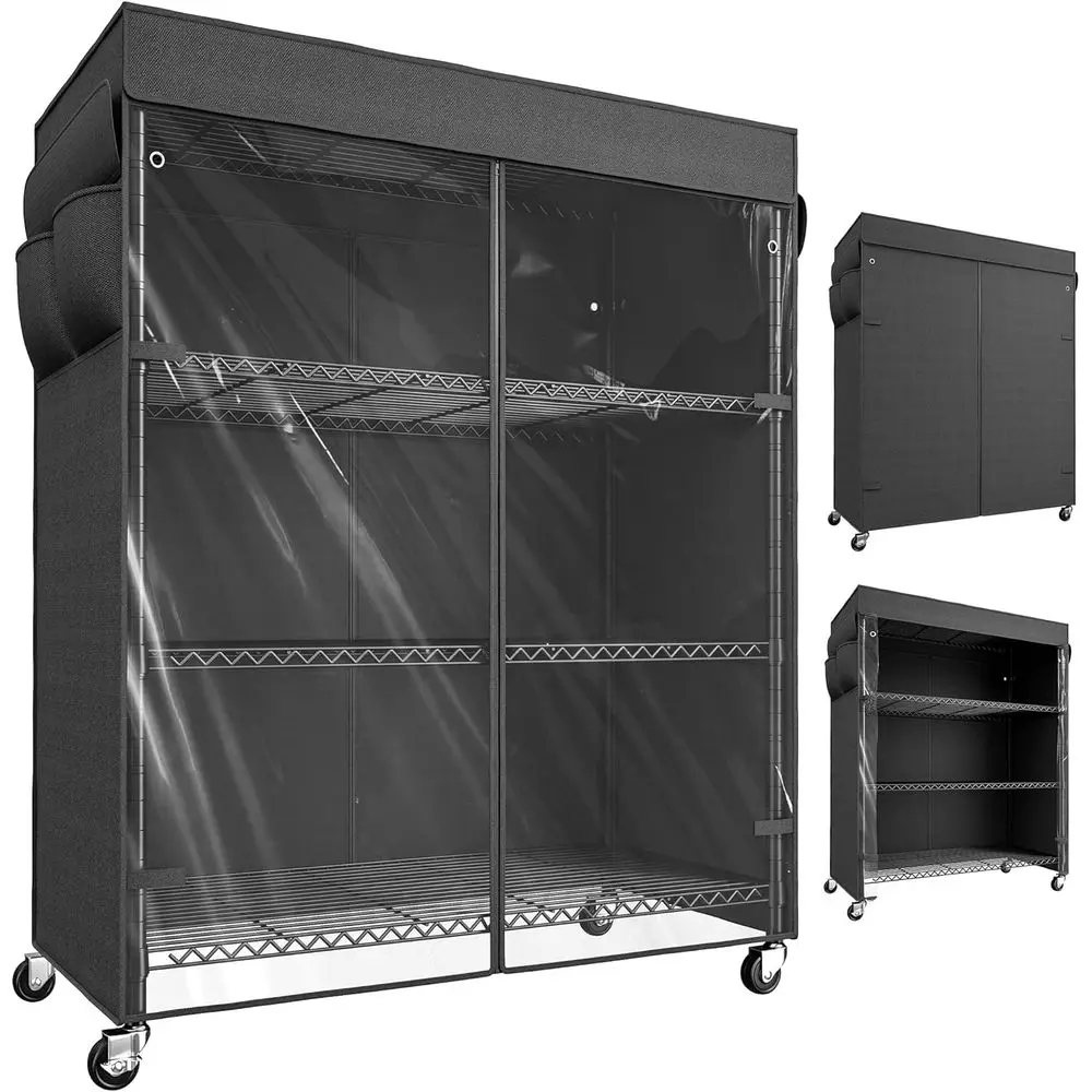 REIBII 4-Tier Storage Shelves Wire Shelving Unit with Cover & Wheels, Heavy Duty Metal Shelving or Dorm Storage Shelves, Garage
REIBII 4-Tier Storage Shelves Wire Shelving Unit with Cover & Wheels, Heavy Duty Metal Shelving or Dorm Storage Shelves, Garage